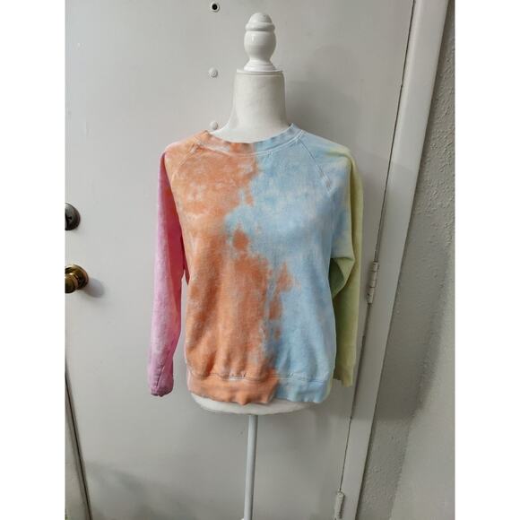 Old Navy Multi-Colored Tie Dye Pull On Long Sleeve Sweat Shirt M Dopamine Boho - Picture 1 of 11